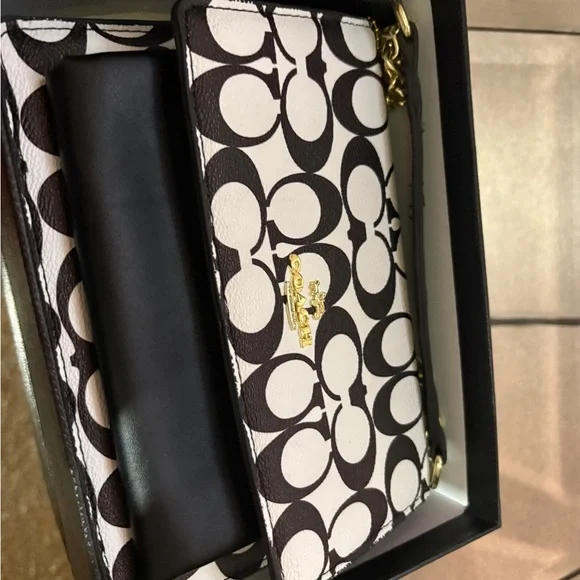 Coach Monogram Black and White Crossbody Bag - Picture 6 of 6